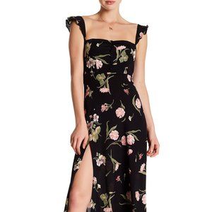 Flynn Skye Bardot Maxi Black Floral XS